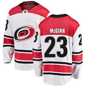 Kinder Carolina Hurricanes Eishockey Trikot Brock McGinn #23 Breakaway Weiß Fanatics Branded Auswärts